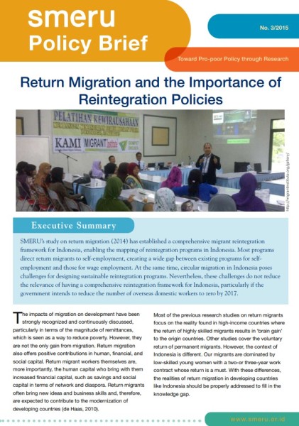 2015, PP. Bachtiar, D.D., Praseyo, SMERU, Return Migration and the Importance of Reintegration Policies
