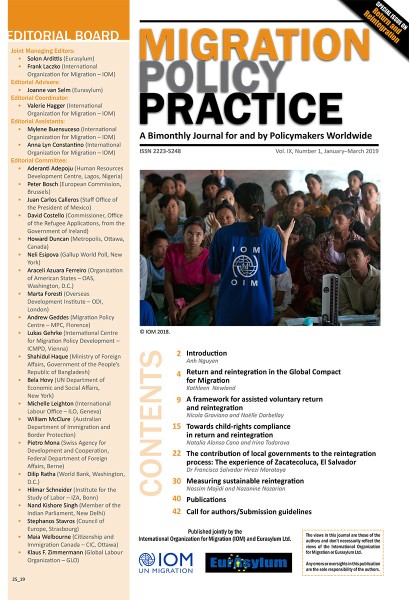 Migration Policy Practice (Vol. IX, Number 1, January 2019–March 2019) Special Issue on Return and Reintegration