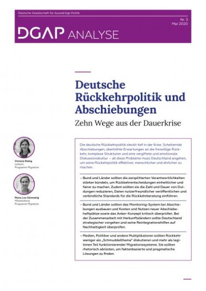 2020, V. Rietig; M.L. Günnewig, DGAP,Deutsche Rückkehrpolitik und Abschiebungen
