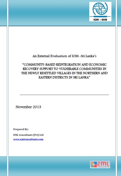 Community-based Reintegration and Economic Recovery Support to Vulnerable Communities in the Newly Resettled Villages in the Northern and Eastern districts in Sri Lanka