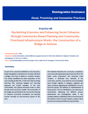 Reintegration good practices #8 - Revitalizing Economy and Enhancing Social Cohesion through Community-Based Planning and Community-Prioritized Infrastructure Works: the Construction of a Bridge in Somalia