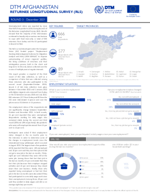 2022, IOM, Afghanistan - RLS - Snapshot Report Round 3